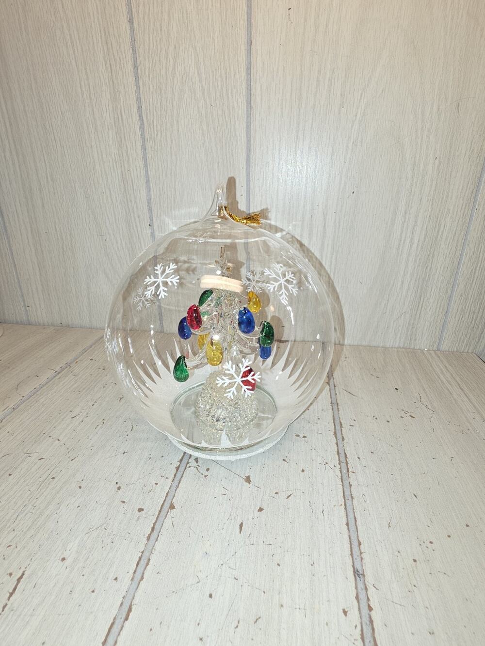 Vintage Hand Blown Glass Christmas Globe Color Changing LED Glass Christmas Tree